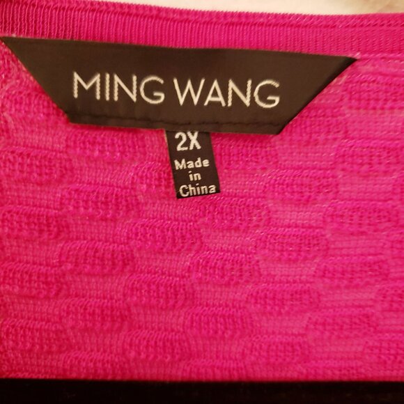 Ming Wang Open Front Grommet Trim Bright P Checked Texture Grommets Sz 24-26W EU - Picture 8 of 11